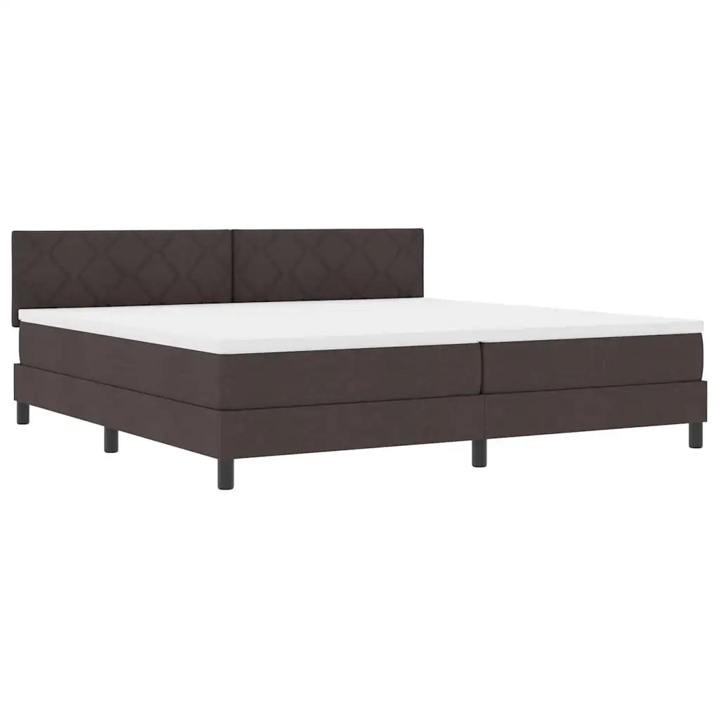 Letto a molle con materasso Marrone Scuro 200 x 200 cm Tessuto