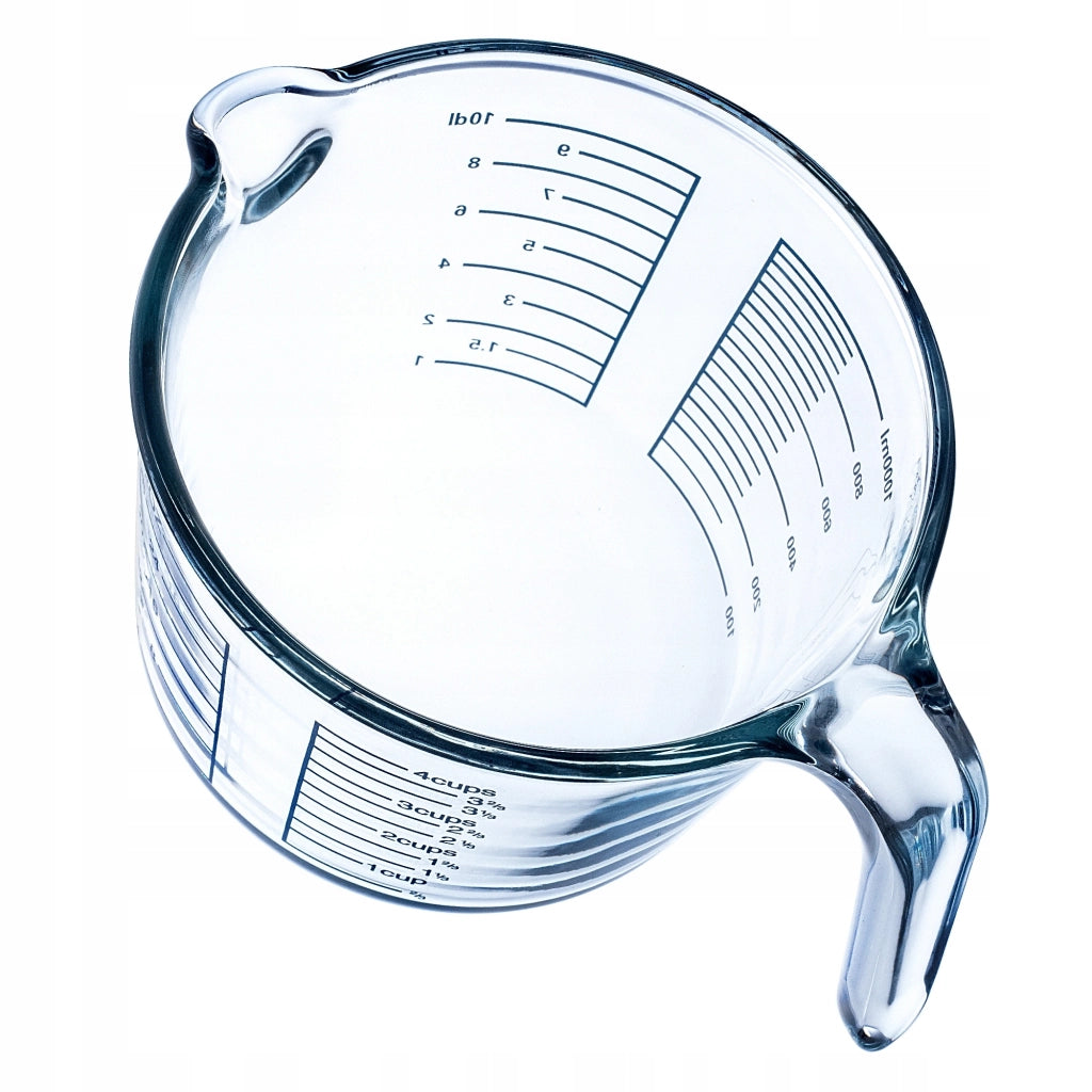KADAX Brocca graduata da cucina da 1 litro con scala graduata, contenitore in vetro