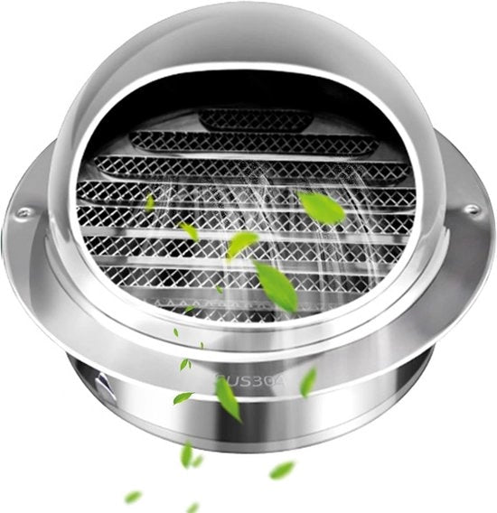 Copertura di ventilazione in rame - Reticolo circolare - Fuoriuscita all'aperto - Setola incorporata - 150 mm di diametro - Argento