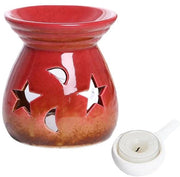 Lampada per Profumi - Diffusore di Aromi - Multifunzionale - Rosso - Candelabri per Aria - Adatto per Casa e Ufficio - Modello in Ceramica