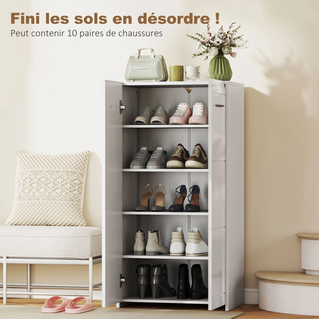 Scarpiera 10 paia ¨C zephmum ¨C bianco 55x36x108cm