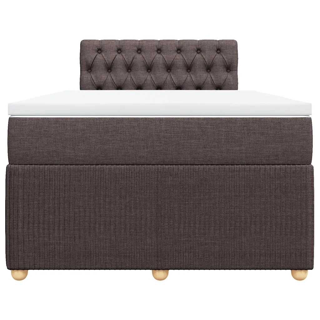Giroletto a Molle con Materasso Marrone Scuro 120x200cm Tessuto