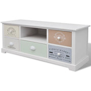 Pratica credenza porta TV di design in stile francese compensato bianco 2502188