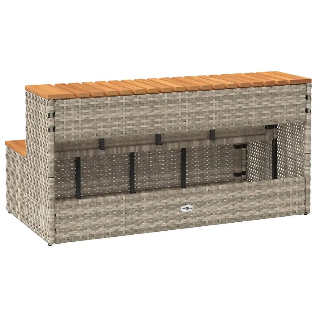 Bordo per Vasca Idromassaggio Grigio Polyrattan&Massello Acacia 4103947