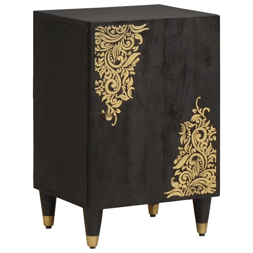 Set di Armadi da Bagno 4 pcs Nero Legno di mango massello 3310161