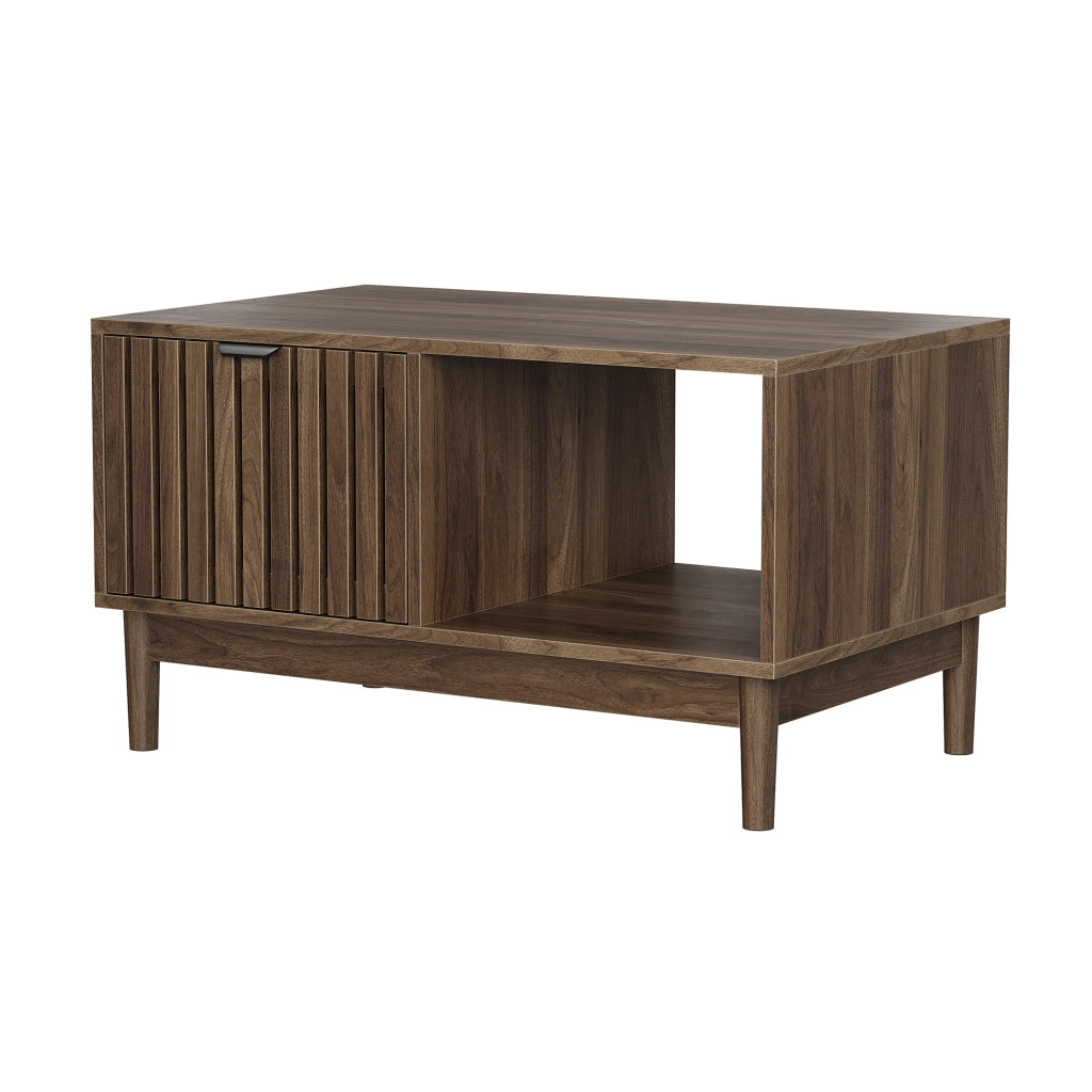 TAVOLO DA SALOTTO 80x50x45 cm Noce in MDF con gambe in legno massello