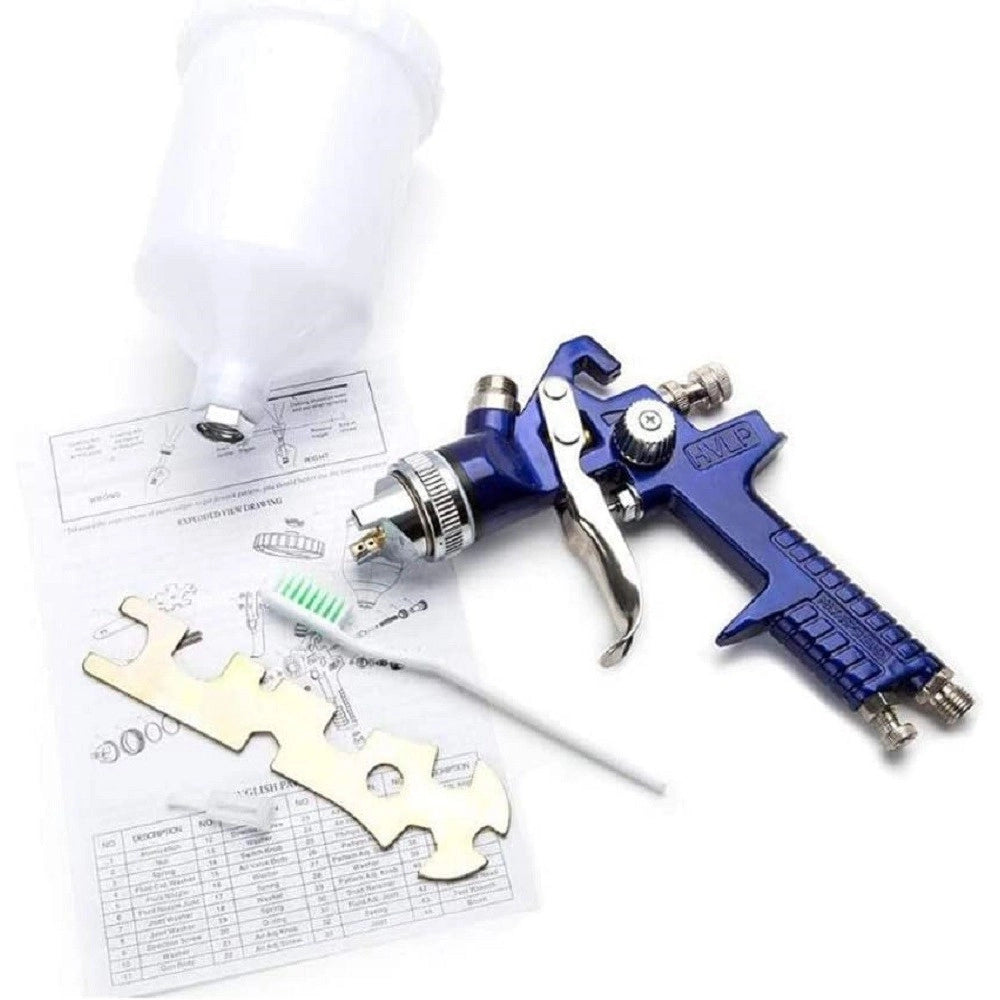 Trade Shop - Aerografo Ad Aria Compressa Ugello 1.7mm Pistola Spruzzo Spray 600ml Verniciare Hvlp -