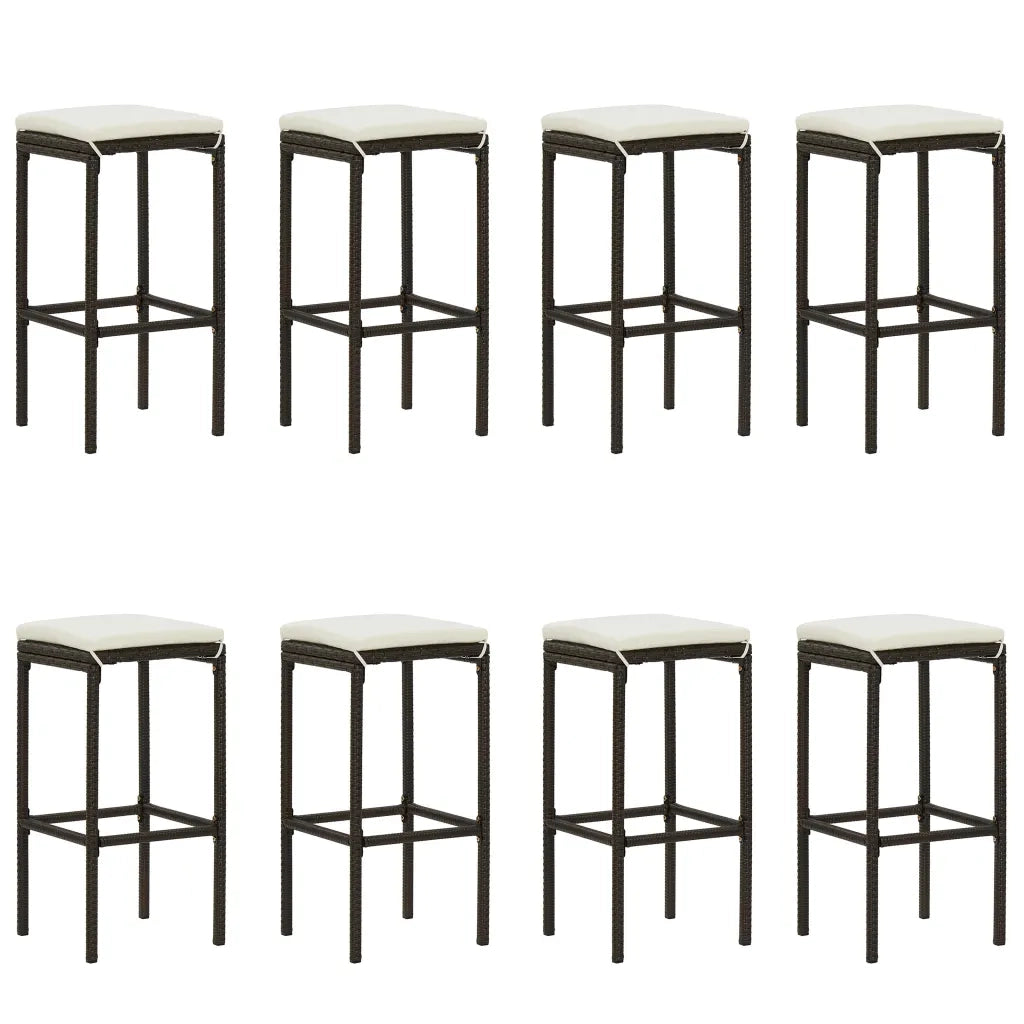 Set da Bar da Giardino 9 pz con Cuscini Marrone cod mxl 44633