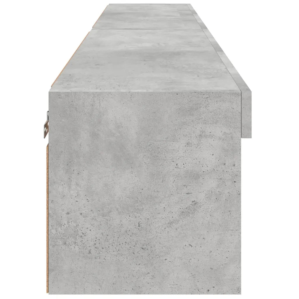 Mobili TV con Luci LED 2pz Grigio Cemento 80x30x30 cm
