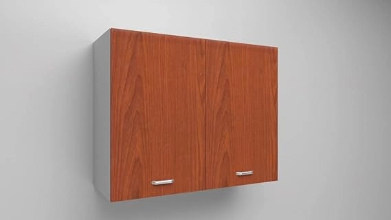 Mobile pensile cassa bianca con 2 ante in colore Ciliegio 90x60x33