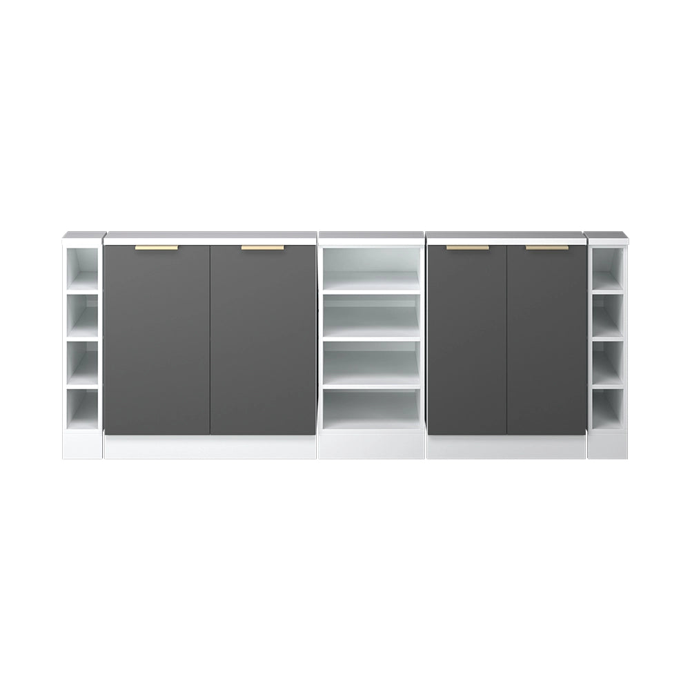 Set di mobili sottotetto Rion Antracite-oro/Bianco 210 cm Set di 5 Vicco