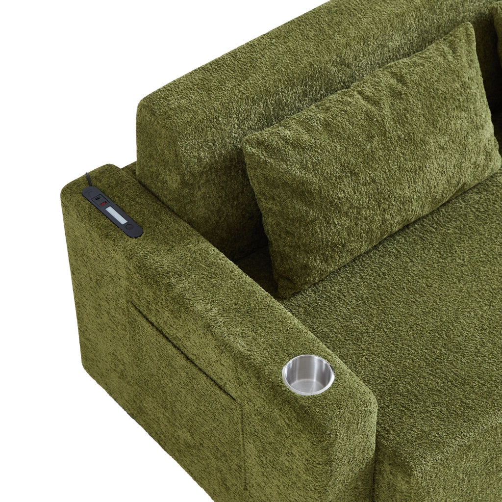Divano letto 153x77x65 cm in velluto verde per piccoli spazi， 2 posti