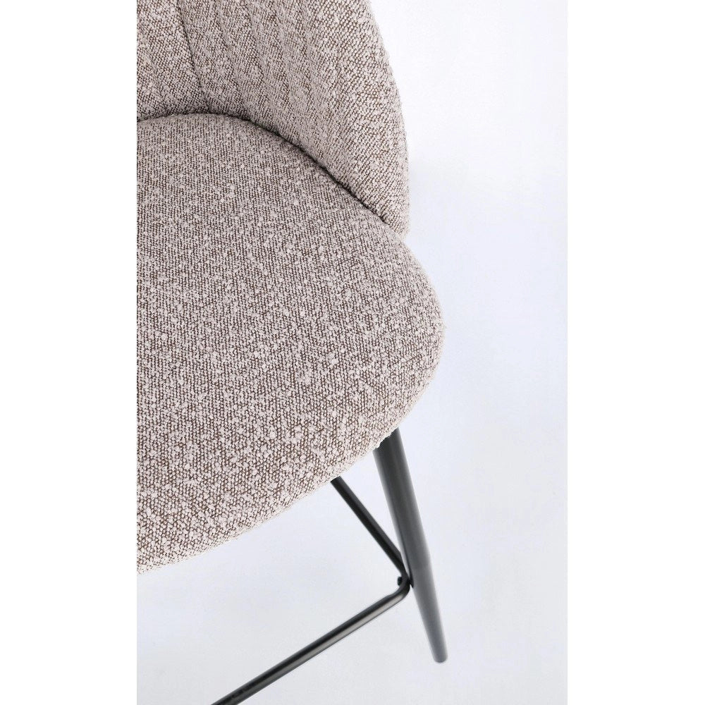 Set 2 Sgabelli Cucina Bouclé Nero Moderno da Interno - FELICIA