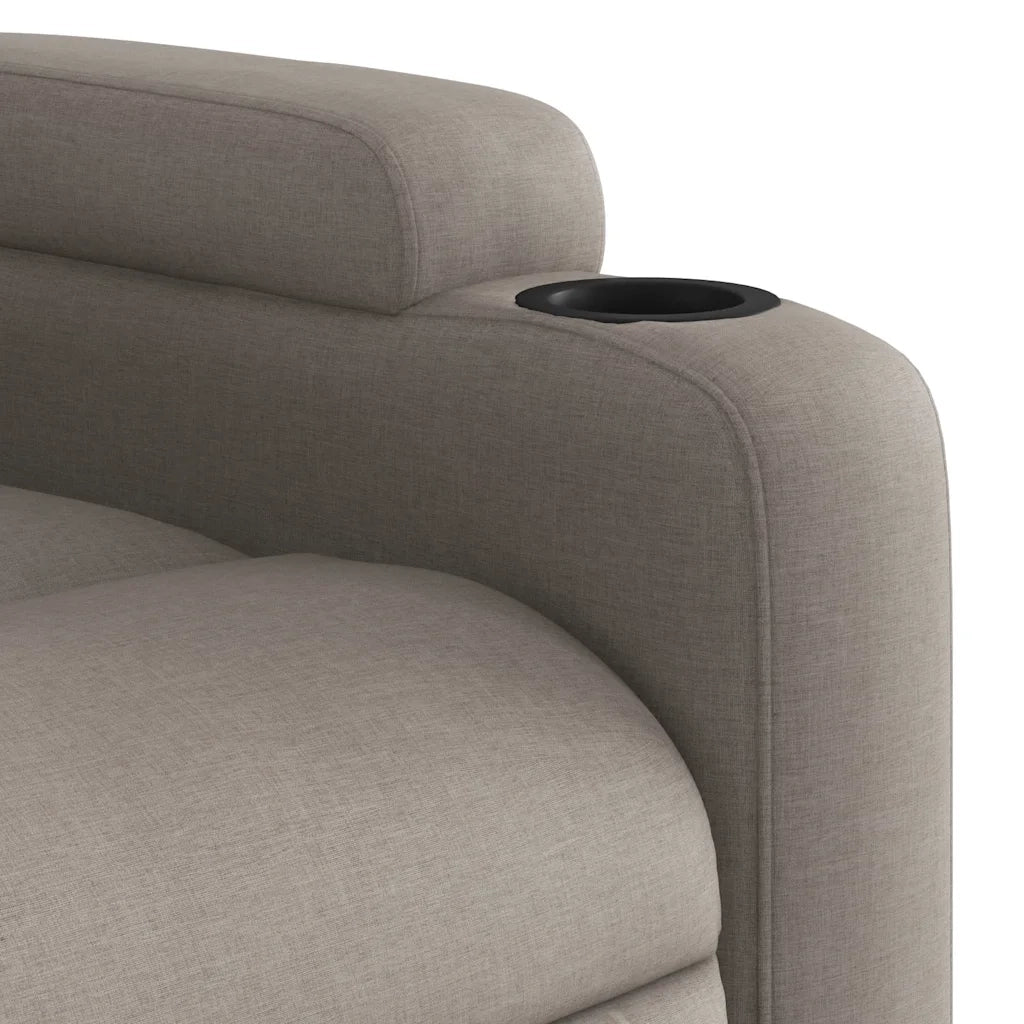 Poltrona reclinabile massaggiante in tessuto color talpa 372423