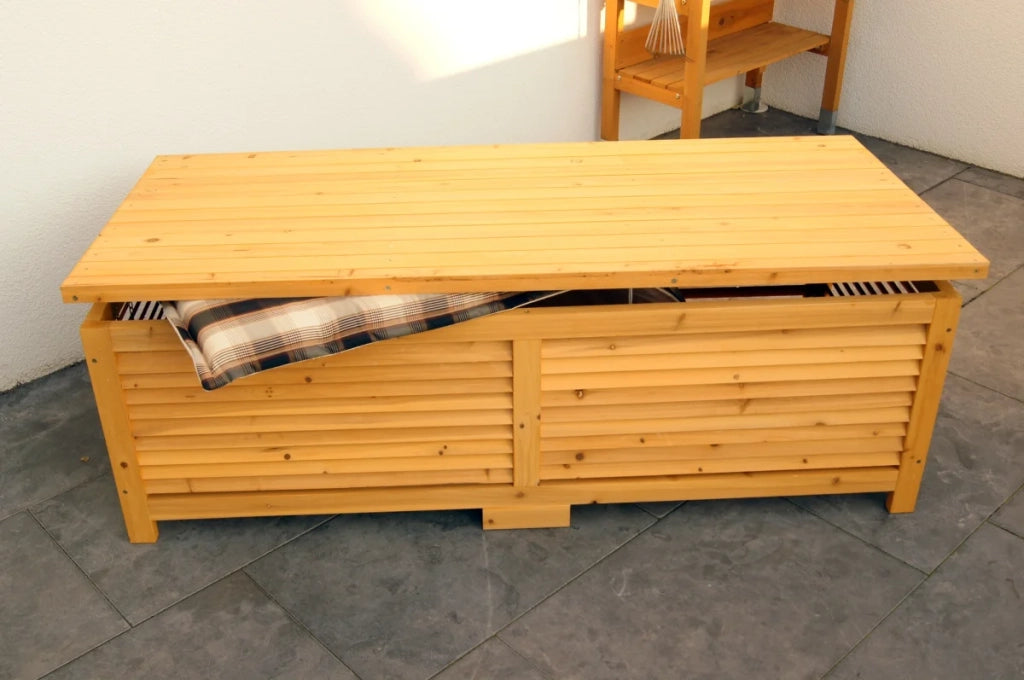 Scatola per cuscini, scatola per cuscini, scatola da giardino, baule da giardino, baule di legno