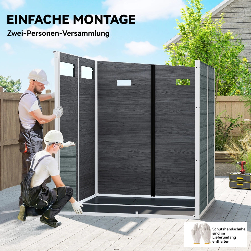 Casetta da giardino 2,89 m2 ¨C Xylo ¨C legno effetto, 3 finestre, 182x182x196 cm