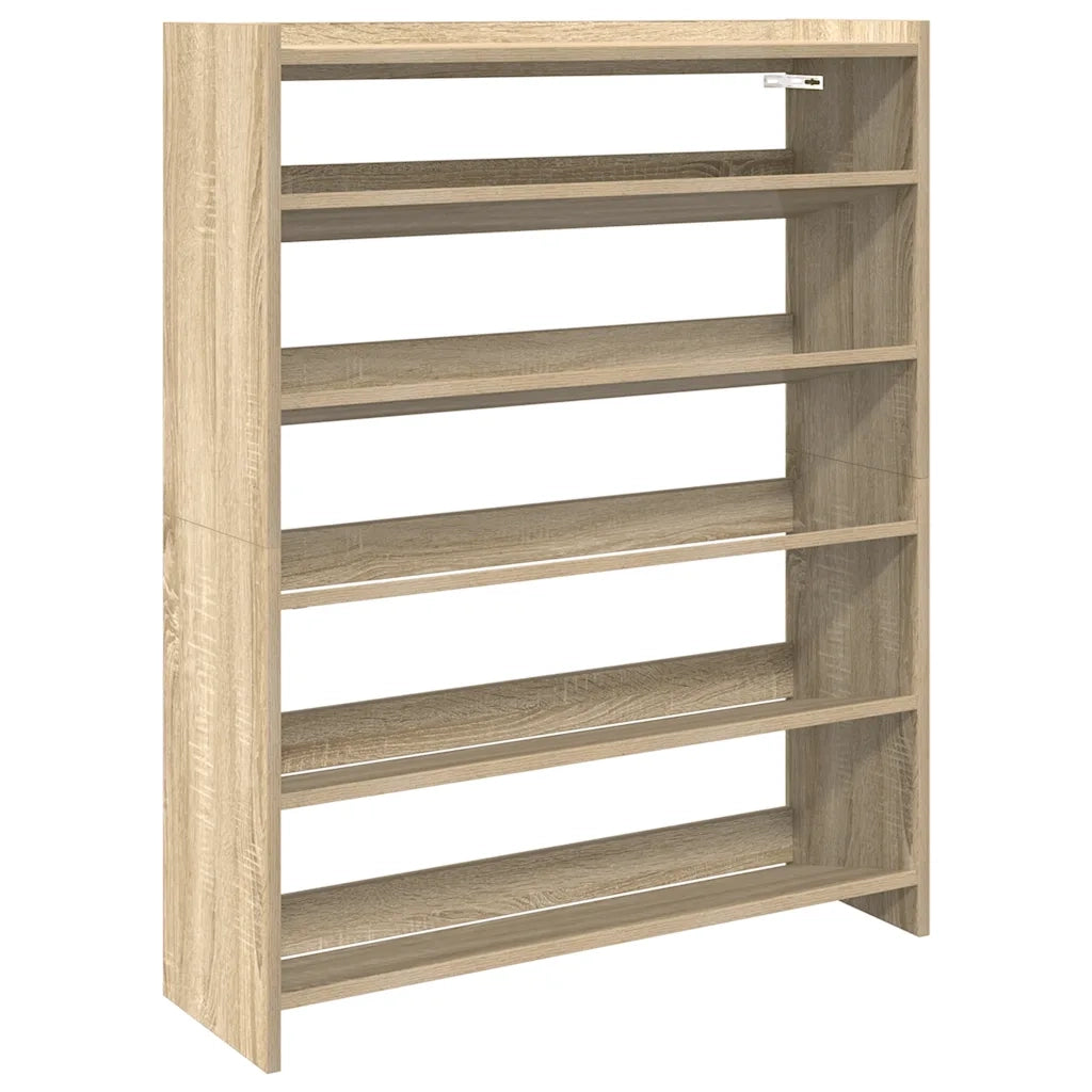 Scarpiera-Scaffale per scarpe Rovere Sonoma 80x25x100 cm in Legno Multistrato
