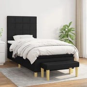 Giroletto a Molle con Materasso Nero 90x190 cm in Tessuto