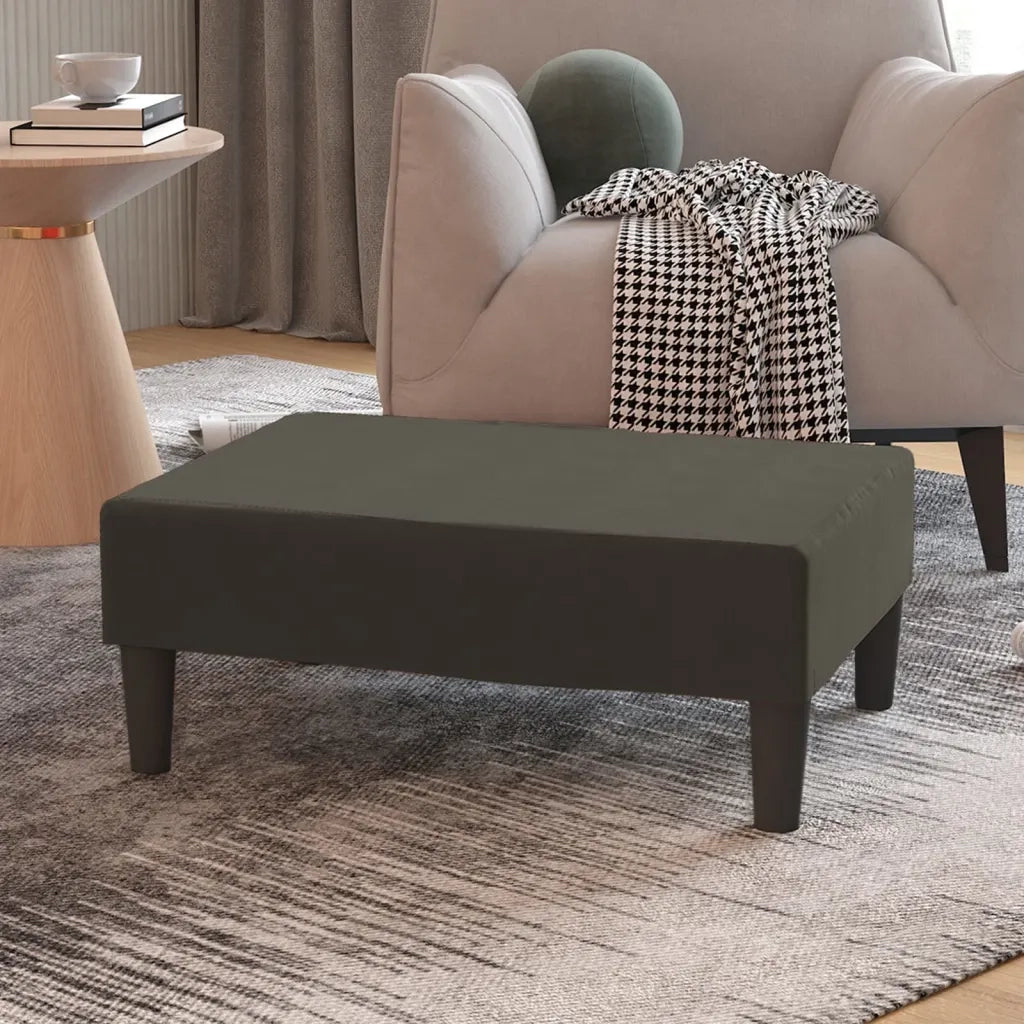 Poggiapiedi Grigio Scuro 78x56x32 cm in Velluto cod mxl 68102