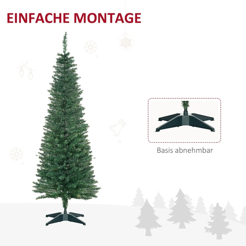 Albero di Natale artificiale, abete artificiale, con stella di Natale e supporto inclusi, 1,5 m, verde