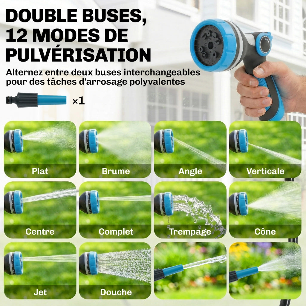 Irrigatore Muro con Tubo 14+1,5 m ¨C zephmum ¨C Blu, 49x15x37cm