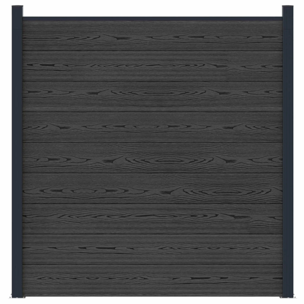 Pannello di recinzione | Recinzione da Giardino WPC e Alluminio Nero
