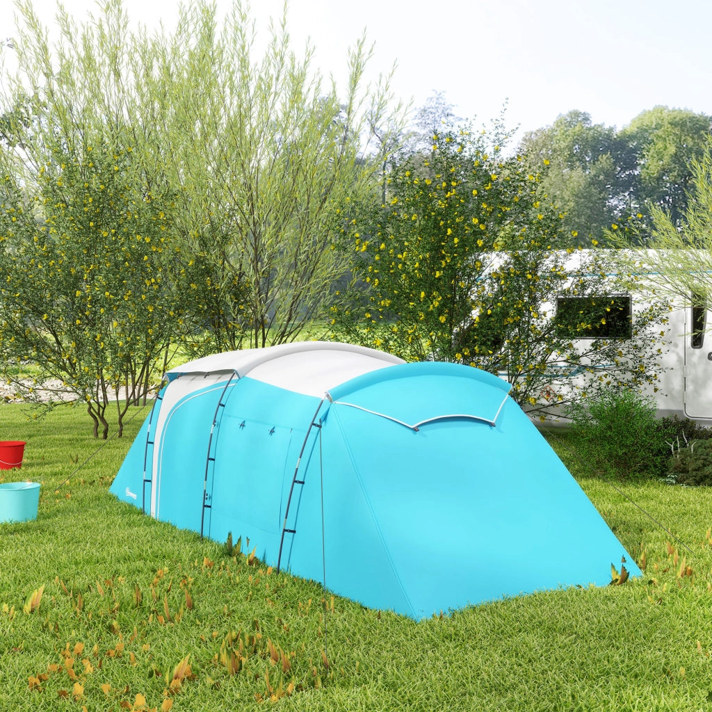 Tenda da Campeggio 3-4 Persone 2 Camere ¨C zephmum ¨C Grigio 460x220x175 cm