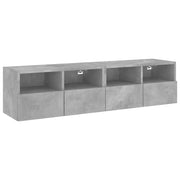 Mobili TV Muro 2pz | Armadietto TV | Mobile Porta TV Grigio Cemento 60x30x30 cm Legno Multistrato