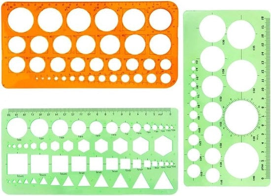 Misuratore di stencil di plastica lineare per patchwork - 3 pezzi