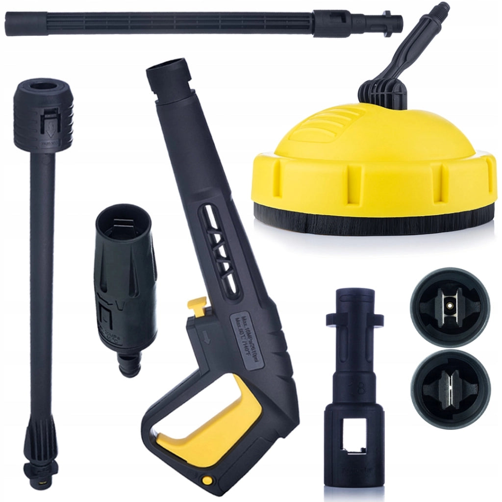 Set di Accessori per Idropulitrice compatibile con Kärcher K2–K7 – Pistola con Lancia Vario e Spazzola T-Racer