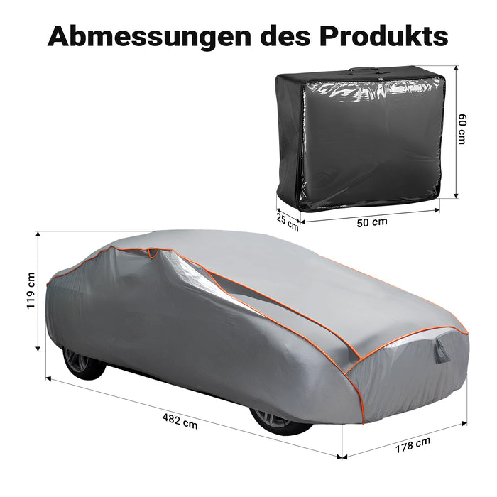 Telo copriauto integrale L 482x178x119 cm Telone di protezione auto contro grandine neve e pioggia