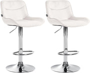 Set di 2 sgabelli da bar Vonore in velluto crema,cromo