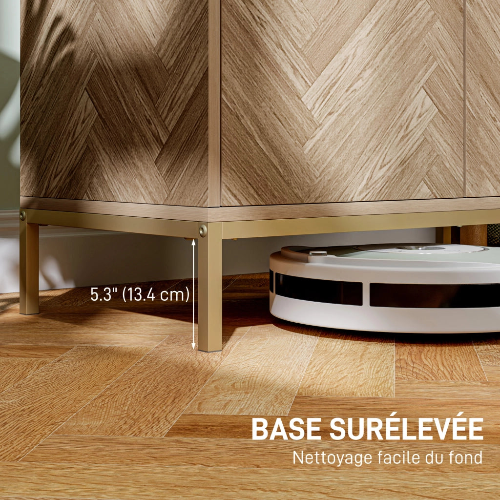 Cassettiera con 2 ante e ripiano regolabile ¨C zephmum ¨C 78x40x78 cm quercia