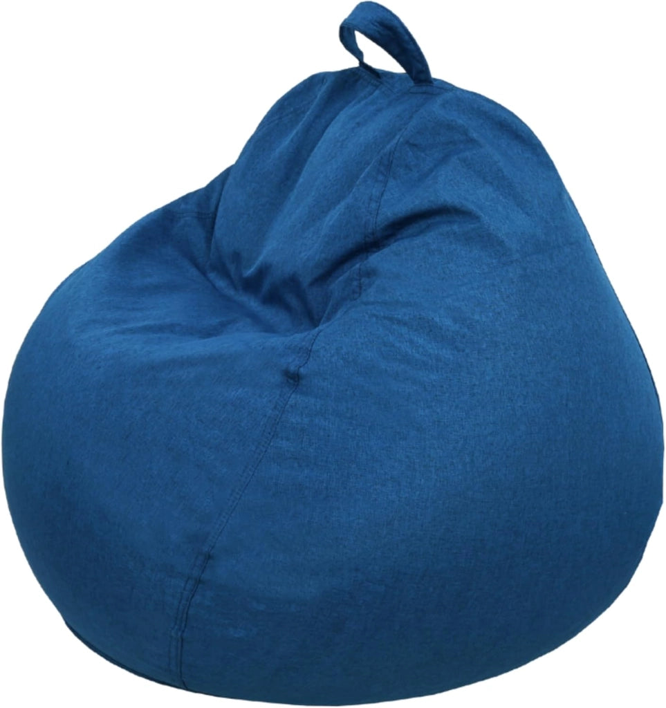 Pouf Poltrona Sacco con Imbottitura in Schiuma - Morbido e Confortevole - Fodera Lavabile - Pratico e Facile da Trasportare - Pouf Sacco per Tutta la Famiglia (120x100 cm, Blu)