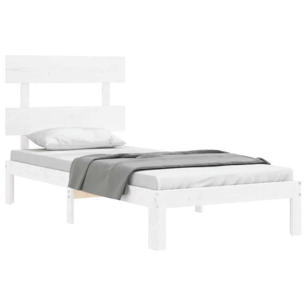 Giroletto senza Materasso Bianco 90x200 cm Legno Massello Pino