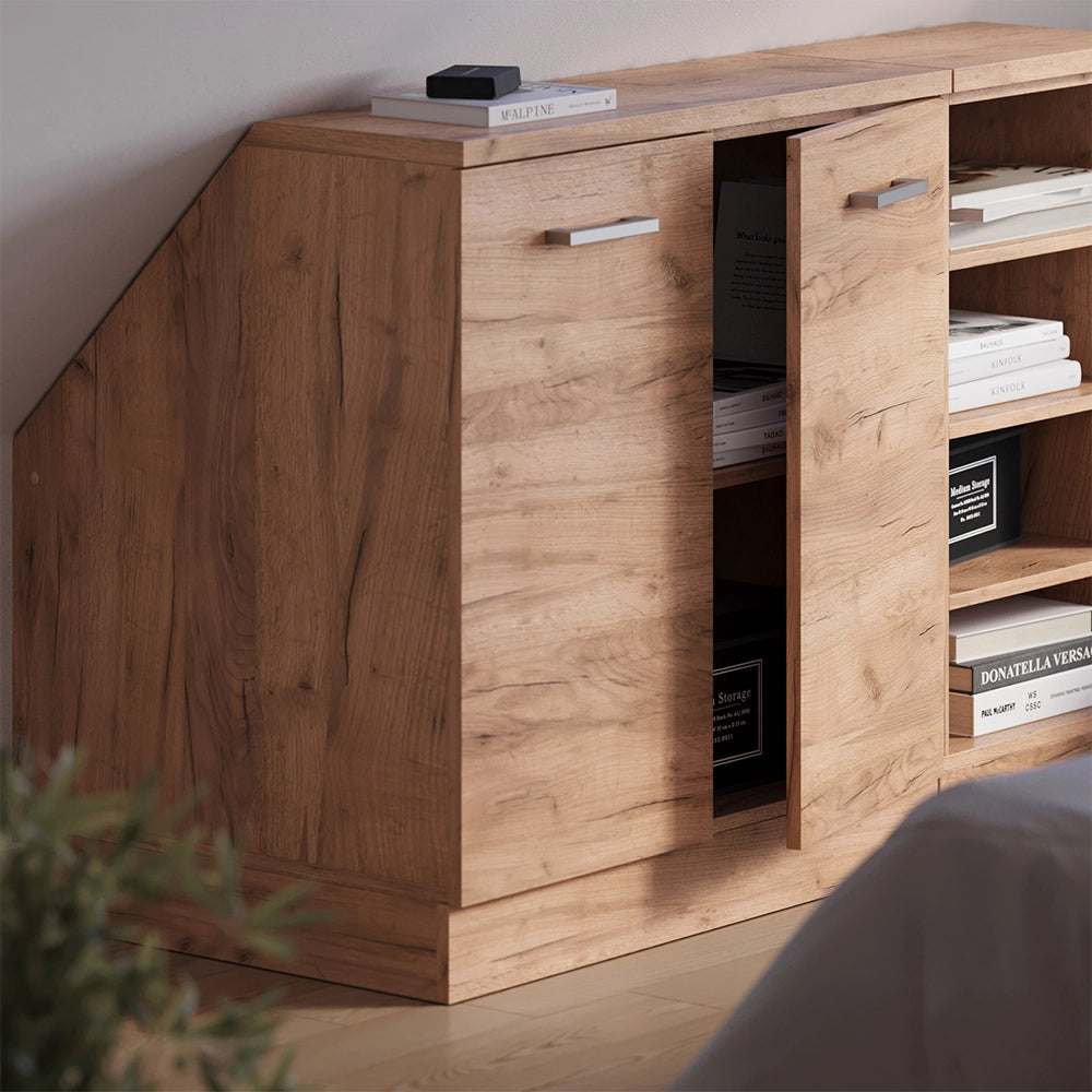 Mobile cucina sottotetto R-Line Rovere dorato/Rovere dorato 80 cm con 2 porte, carcassa 60 cm profondità Vicco