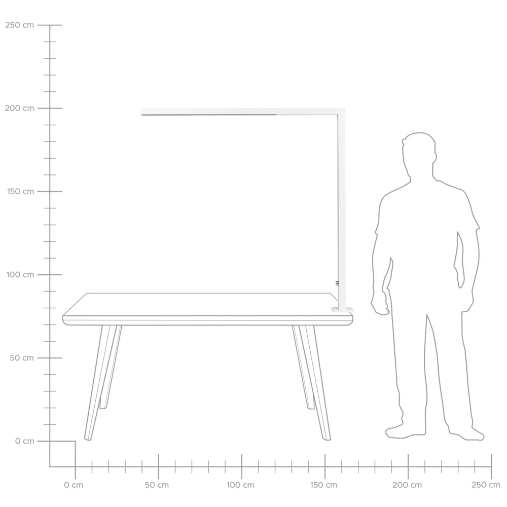 Lampada LED da scrivania bianco Metallo 120 cm Alluminio morsetto Luce Dimmerabile Ufficio Studio Moderno