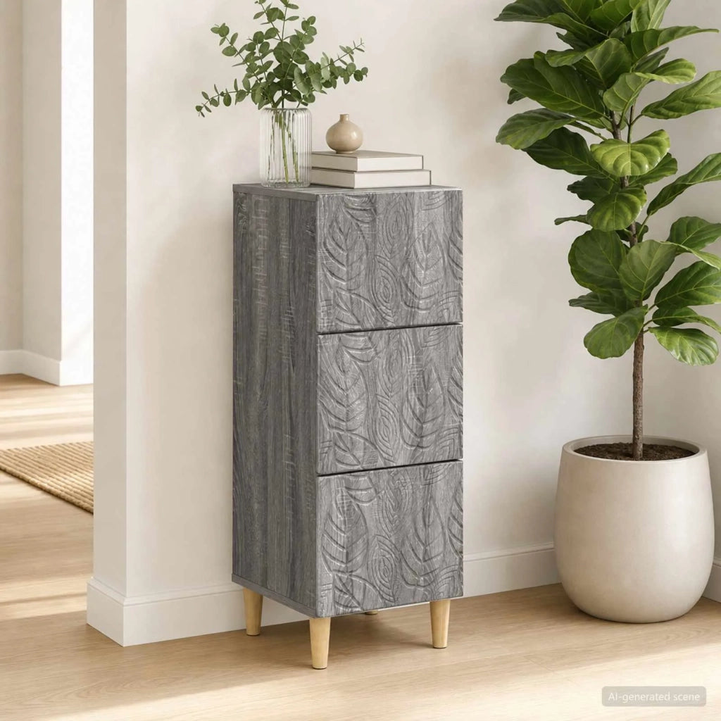 Mobile con Cassetti Sonoma grigio 33 x 34,5 x 90 cm 895081
