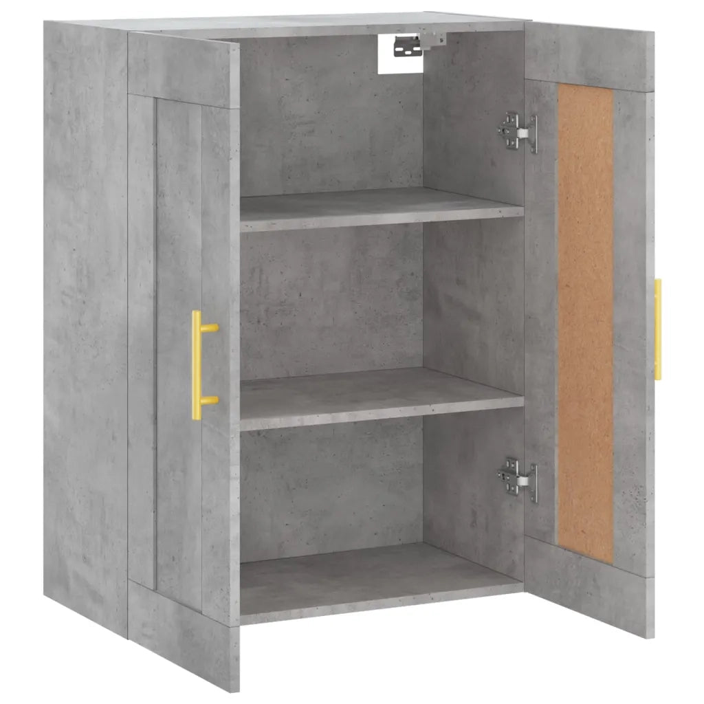 Mobile a Parete Grigio Cemento 69,5x34x90 cm Legno Multistrato 830368