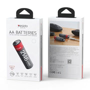 4x Batterie AA Litio 1430mAh 1.5V 2146mWh Ricaricabili USB-C Nero / Rosso Yesido