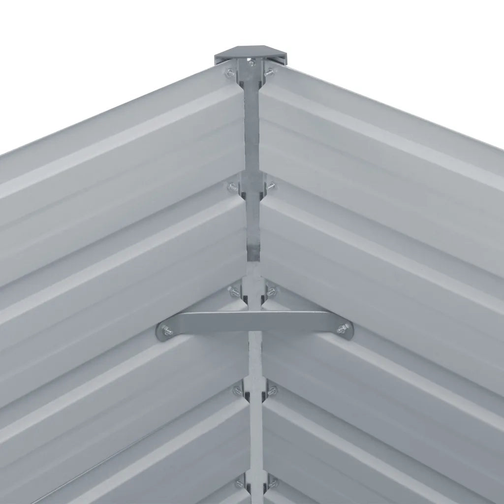 Fioriere | Cassetta per fiori | Letto di Coltura Rialzato 100x100x45 cm Acciaio Zincato Grigio