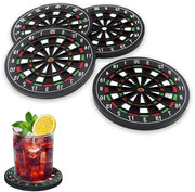 Set di 4 tappeti per bere da dart, tappeti per gioco lavabili, tappeti antiscivolo per bere, sottopiani per caffè resistenti al calore, tavolo da dart creativo, sottopiani per bere resistenti al calore, bicchieri da vino in vetro per bar in casa