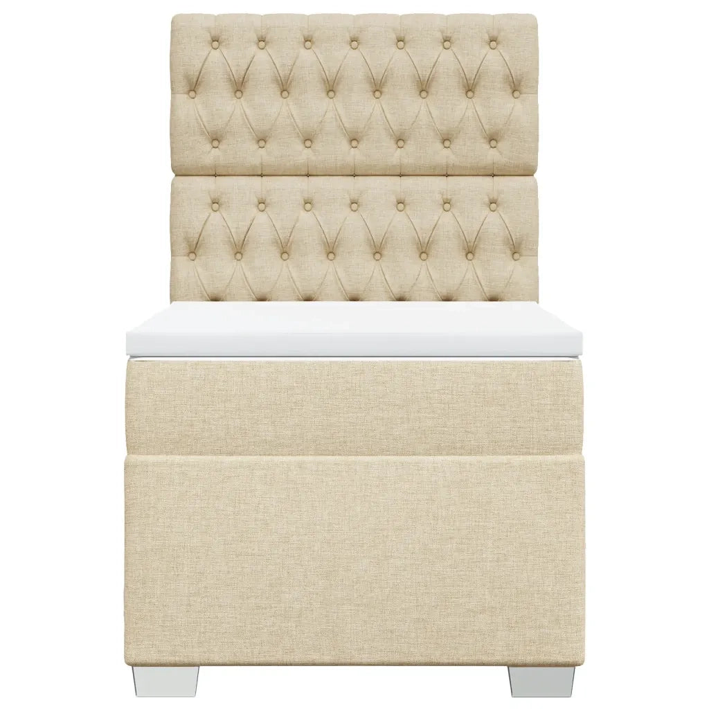 Giroletto a Molle con Materasso Crema 90x190 cm in Tessuto 3292655