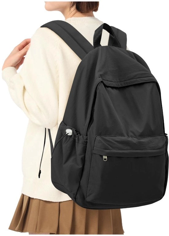 Rucksack per Scuola Ragazze Causal, Borsa da Scuola per Ragazze e Ragazzi, adatta per Laptop 14 pollici Daypack Borsa da Libri, Nero