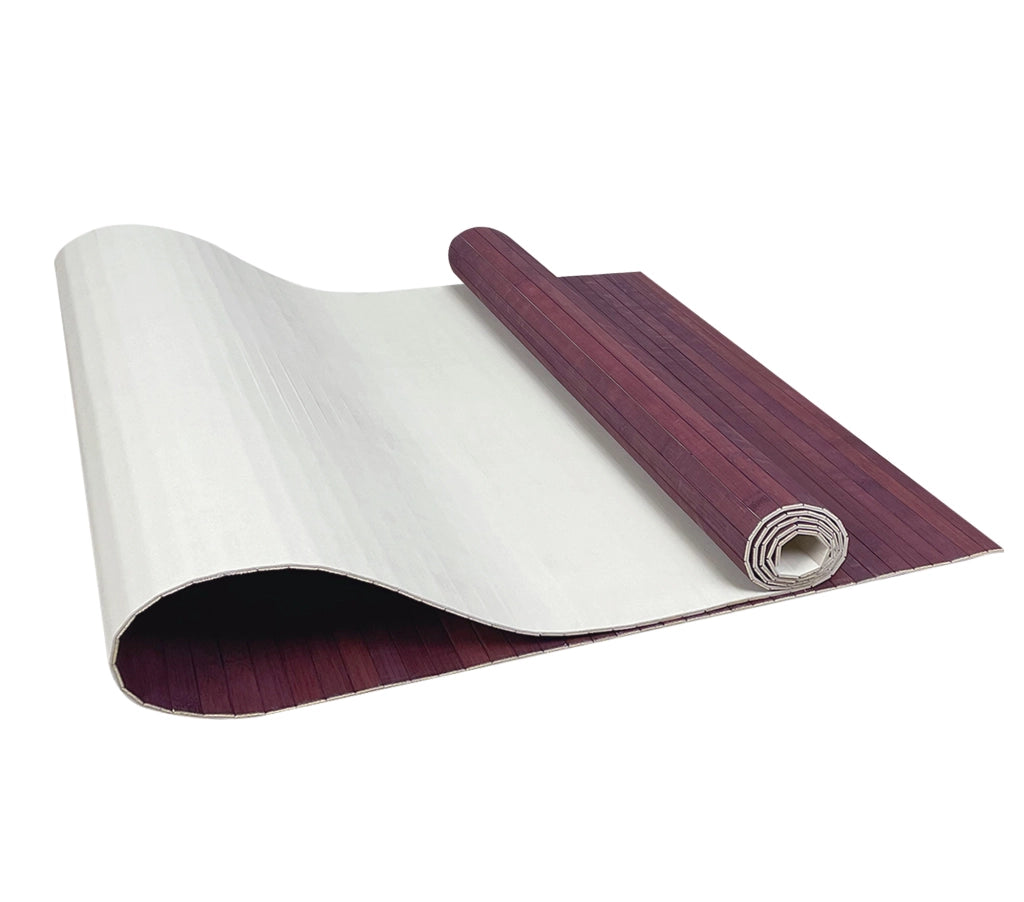Tappeto Passatoia In Vero Bamboo Tappeto Cucina Ingresso In Legno Antiscivolo Aderente Lavabile E Antimacchia Tagliabile  - Viola - 50x350 cm