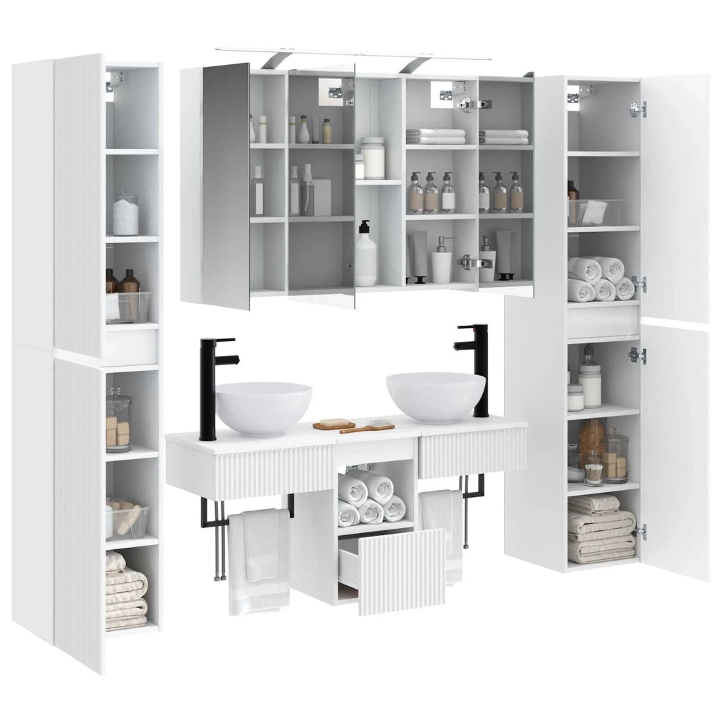 Set di mobili per il bagno 6 pcs Bianco 3407175