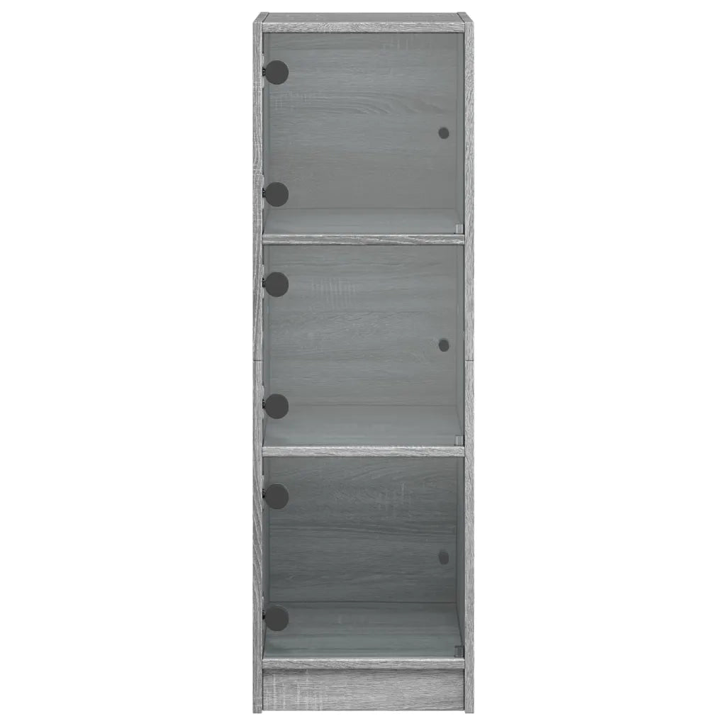 Credenza con Ante in Vetro Grigio Sonoma 35x37x109 cm 836390