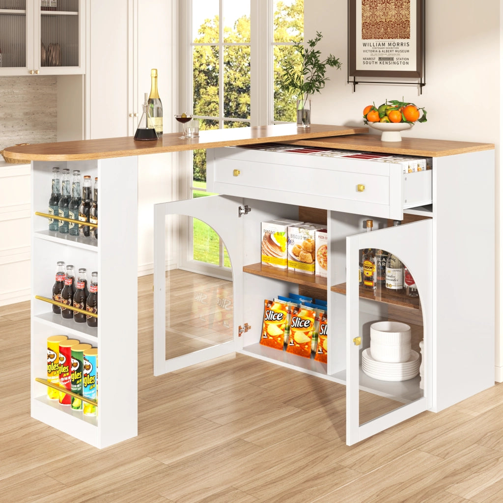 TAVOLO BAR ESTENSIBILE 138-204x39x104 cm Bianco in MDF