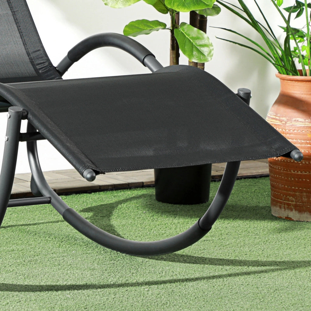 Sedia da Giardino Zero-Gravity ¨C Zephmum ¨C Polipropilene Nero 155x61x88