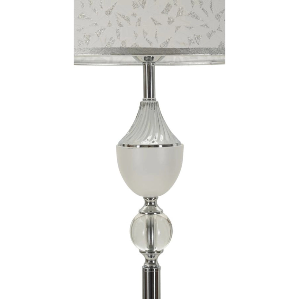 Lampada da Terra VKH906, Argento, Tessuto, 40x40x158 cm